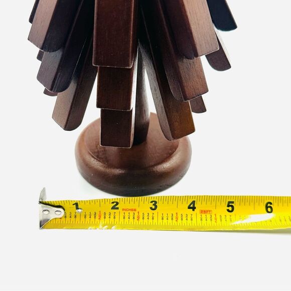 New Wooden Trivets Insulation Pad Tree Shape Set Coasters Holiday Christmas - Picture 9 of 11